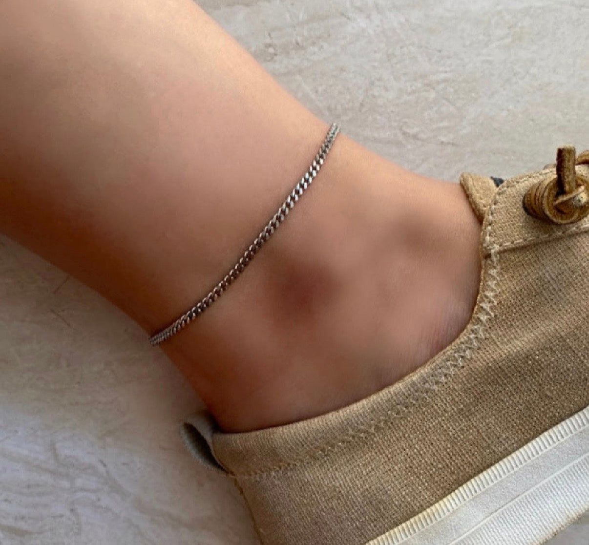 Cubanita silver Anklet