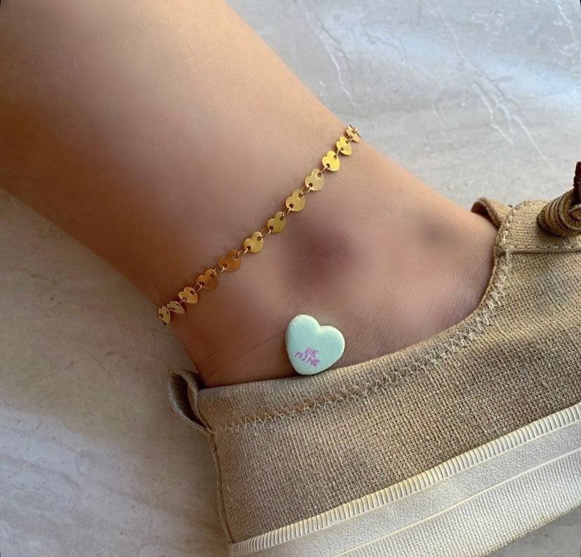 Golden Hearts Anklet