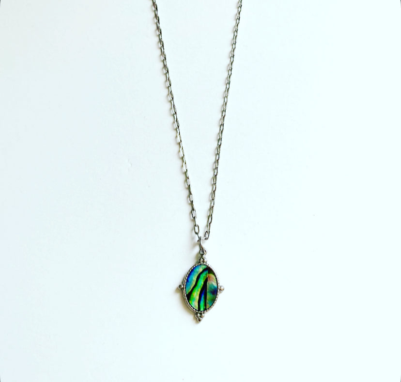 Silver abalone Necklace