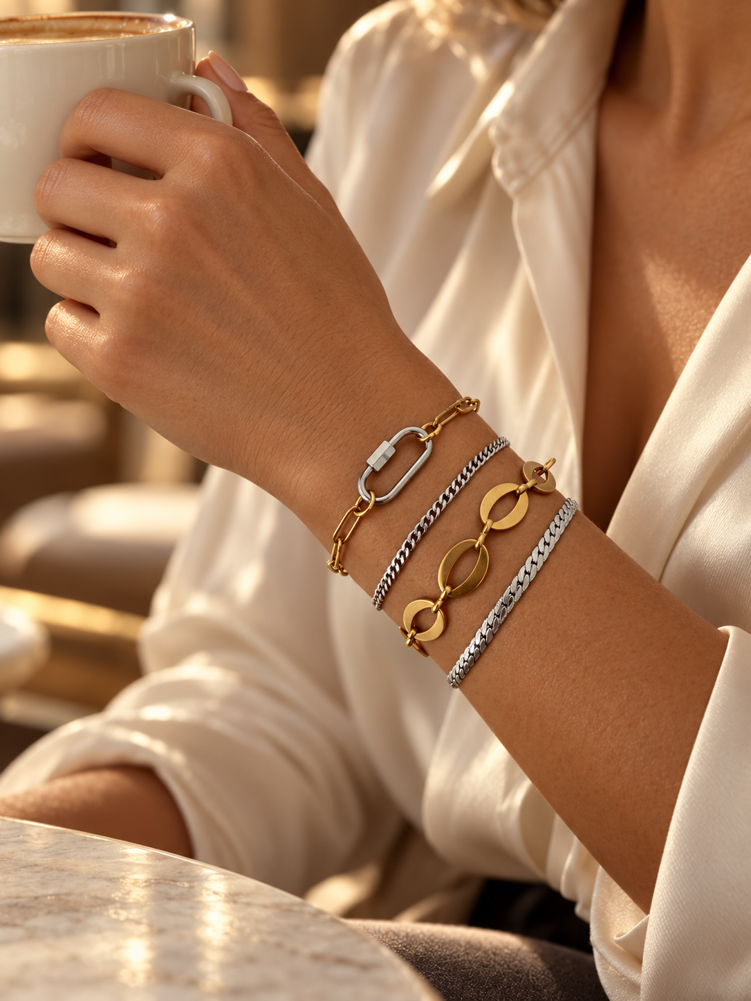 Two-Toned Clip Bracelet