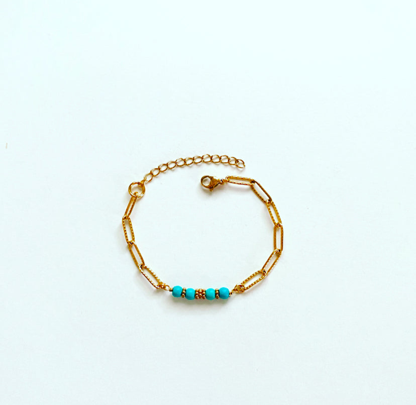 Turquoise & Gold Bracelet