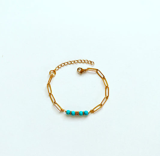 Turquoise & Gold Bracelet