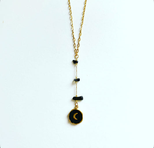 Black & Gold Moon Lariat