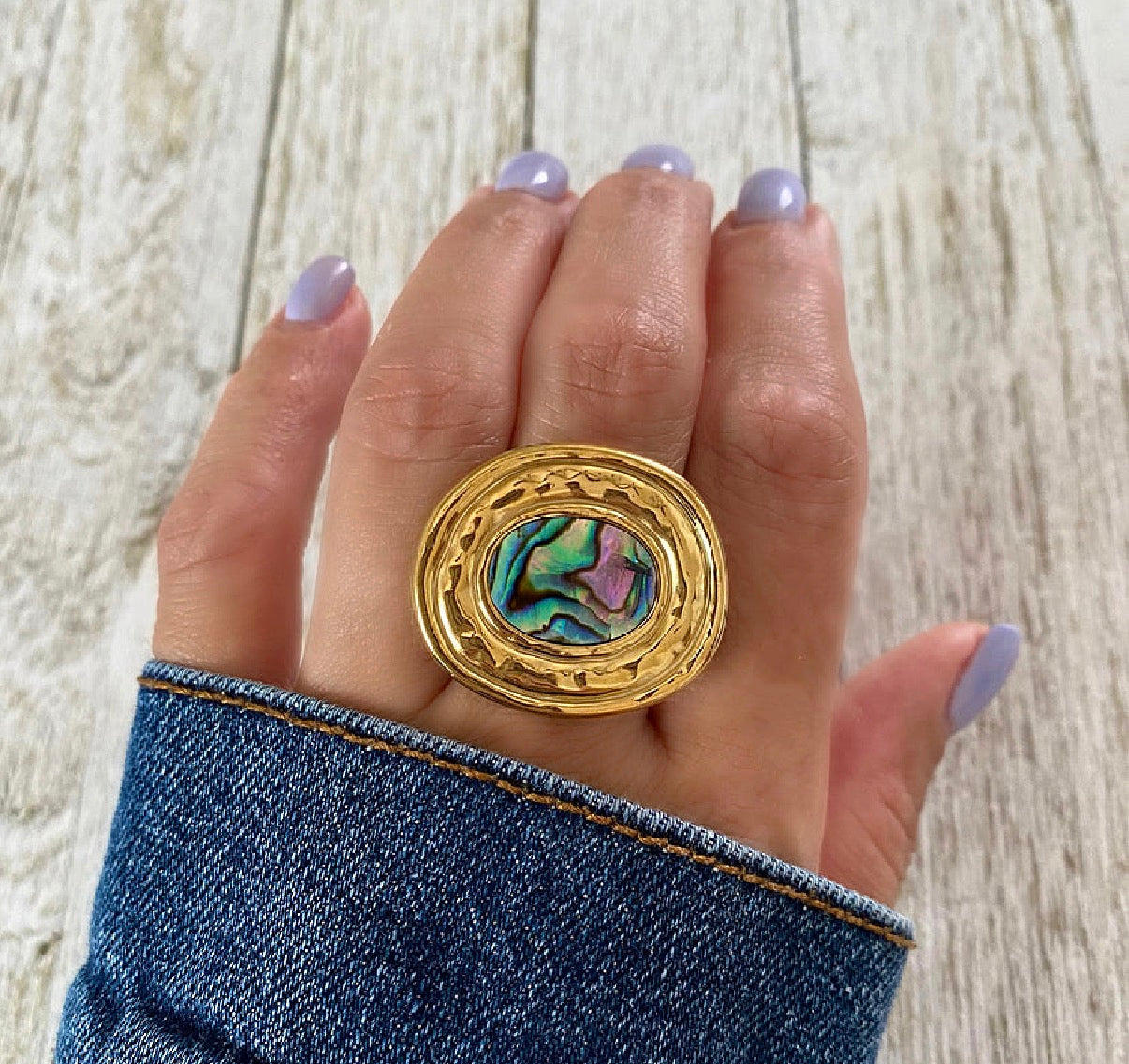 Glam Abalone Ring