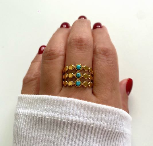 Turquoise & Gold Ring