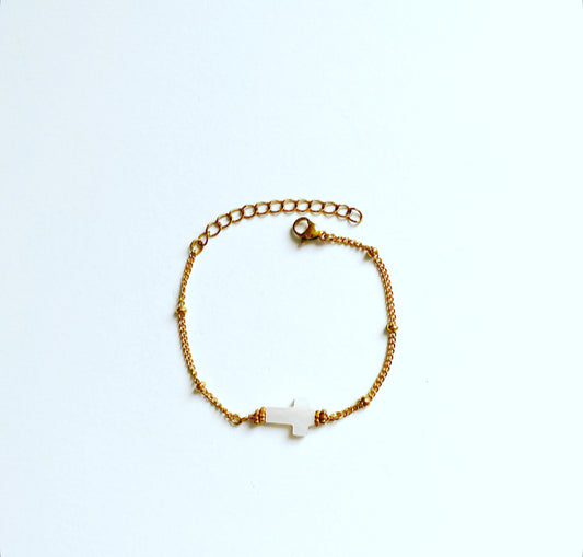 White Cross Bracelet