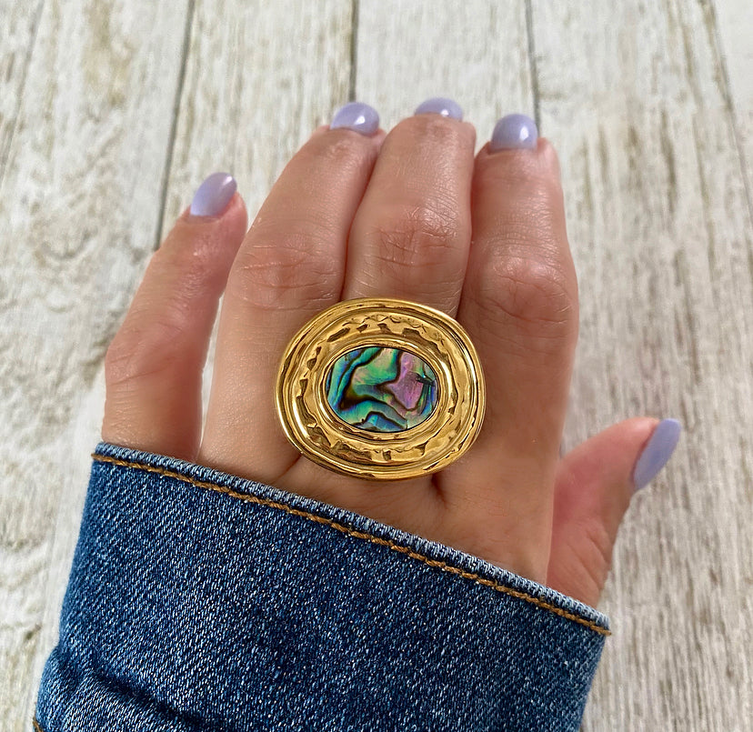 Glam Abalone Ring