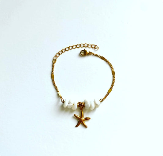Glam White Starfish Bracelet