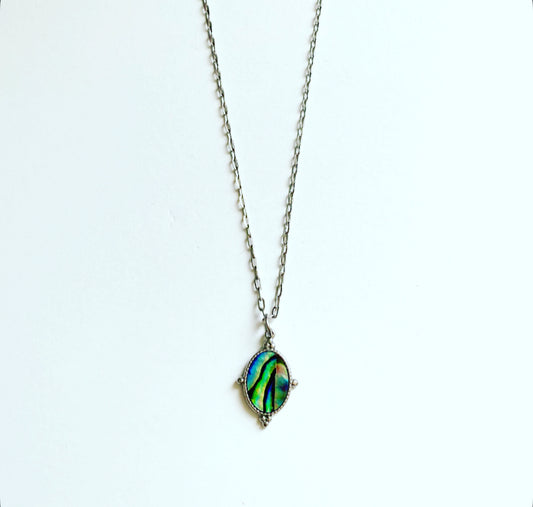 Silver abalone Necklace