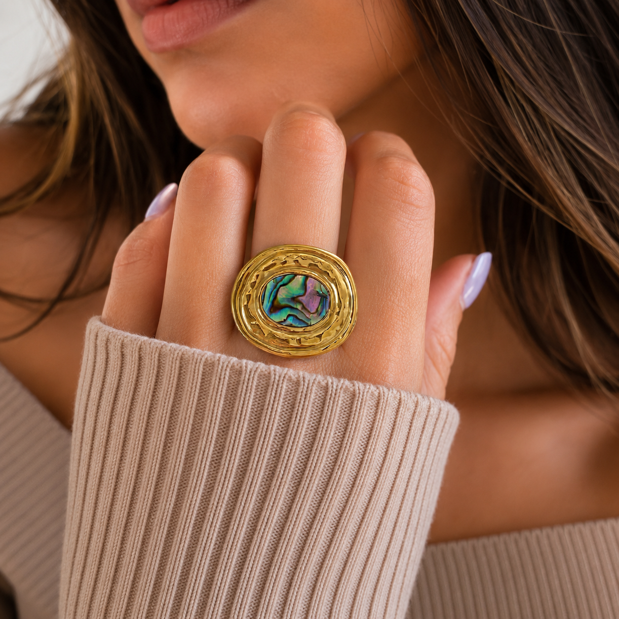 Glam Abalone Ring