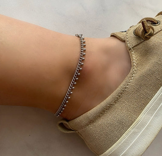 Silver Dots Anklet