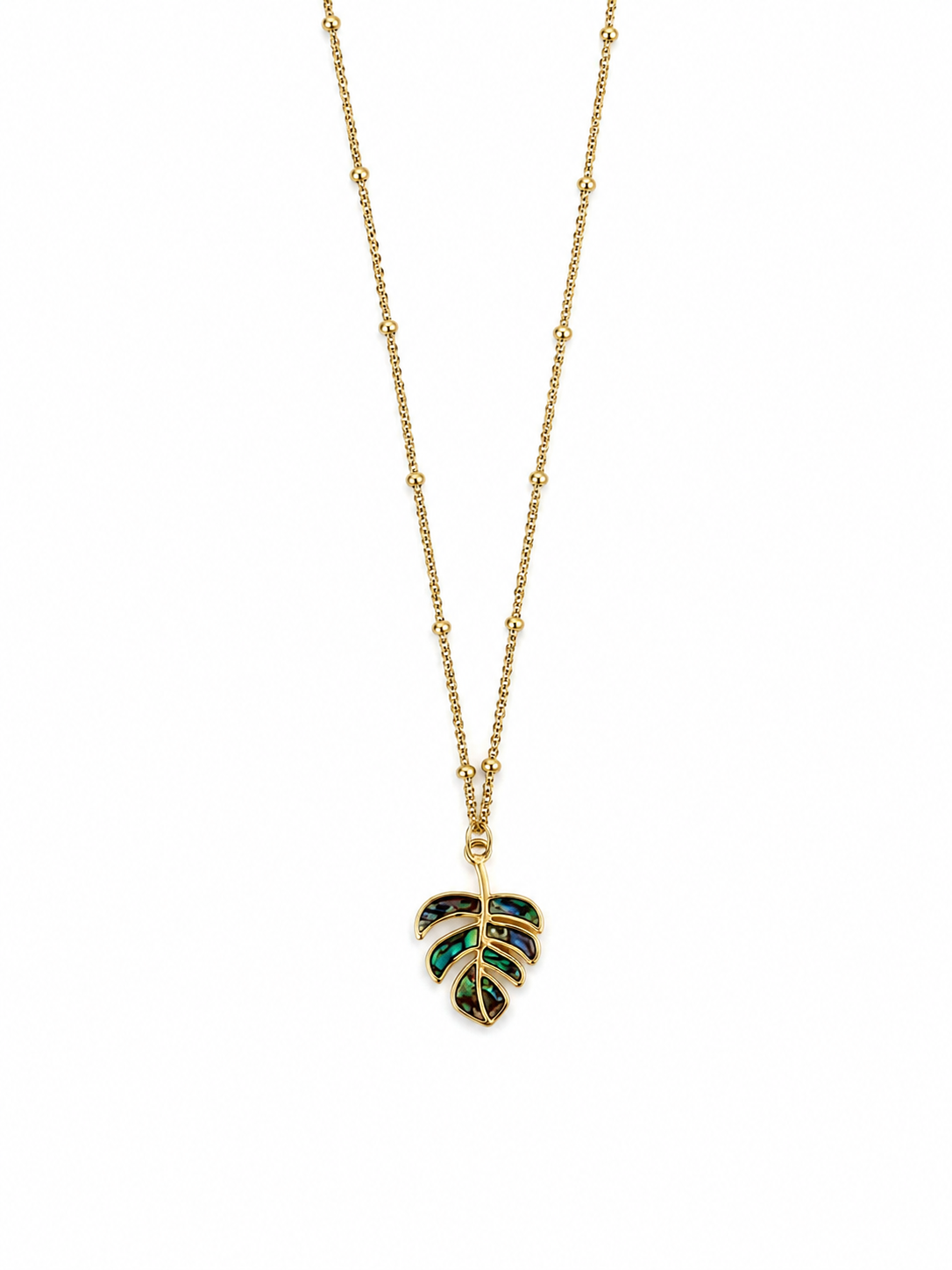 Monstera Abalone Necklace