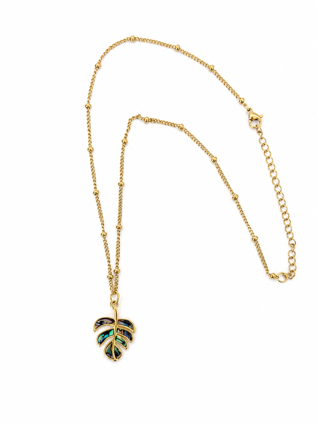 Monstera Abalone Necklace