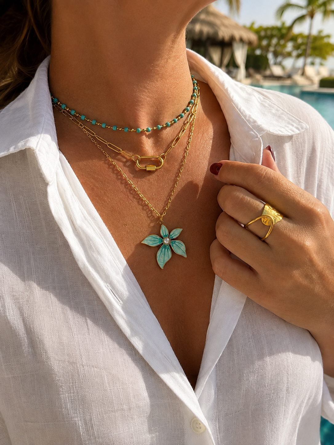 Azure Bloom Necklace
