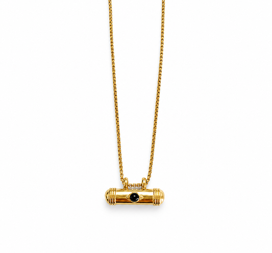 Chunky Bar & Black Necklace