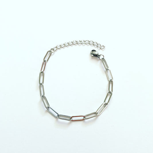 Paper clip silver Bracelet