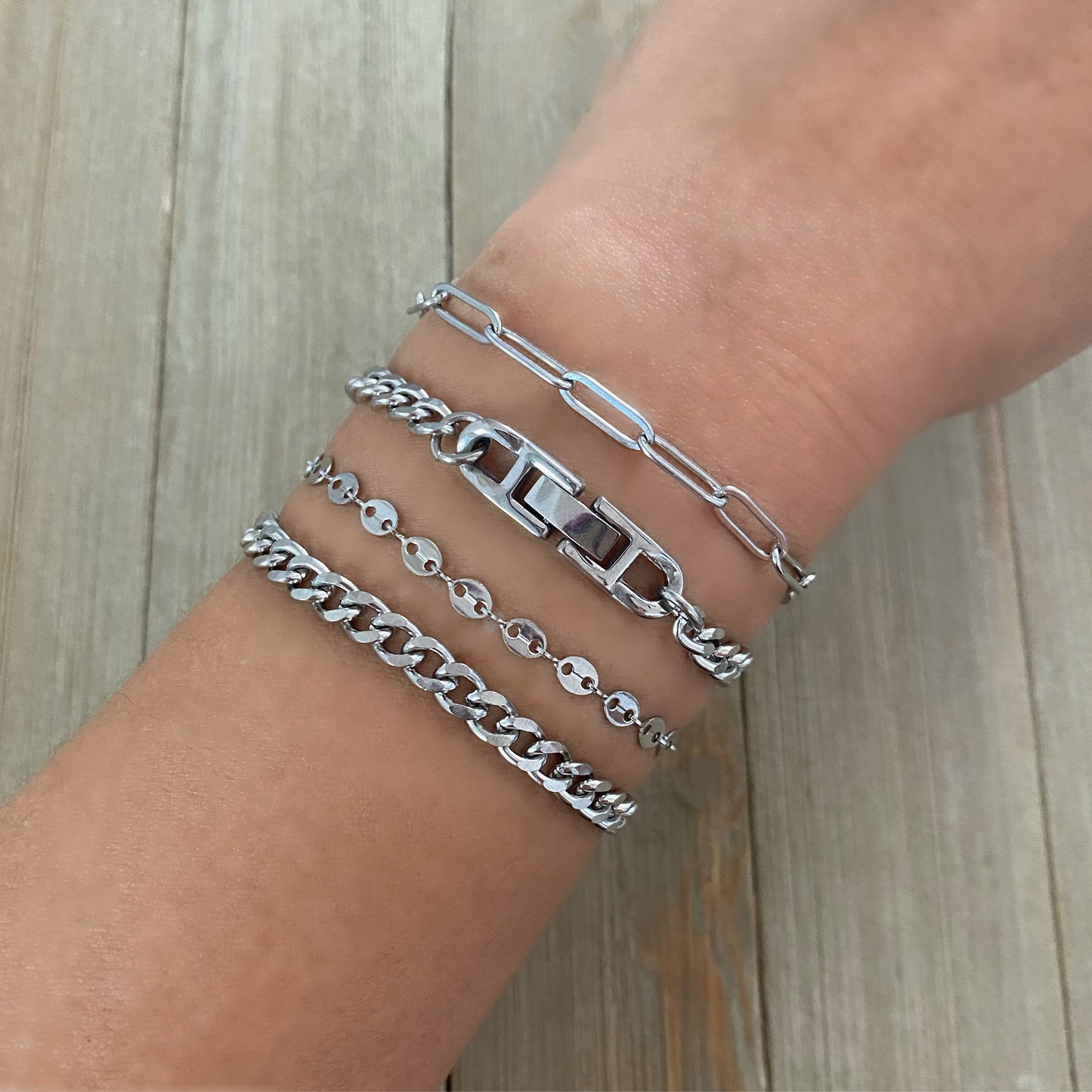 Paper clip silver Bracelet